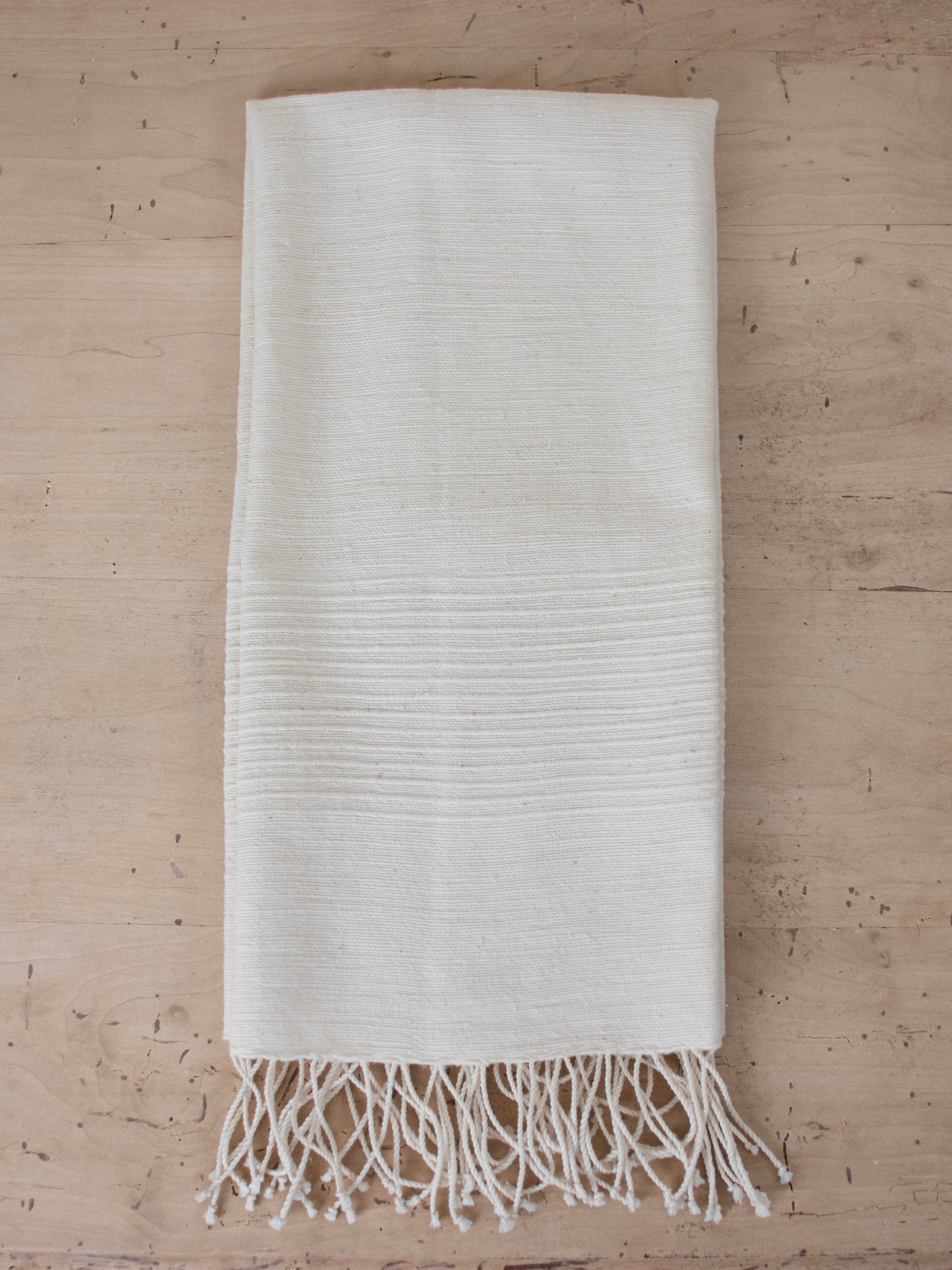 Cotton Ribbed Hand Towel, Natural