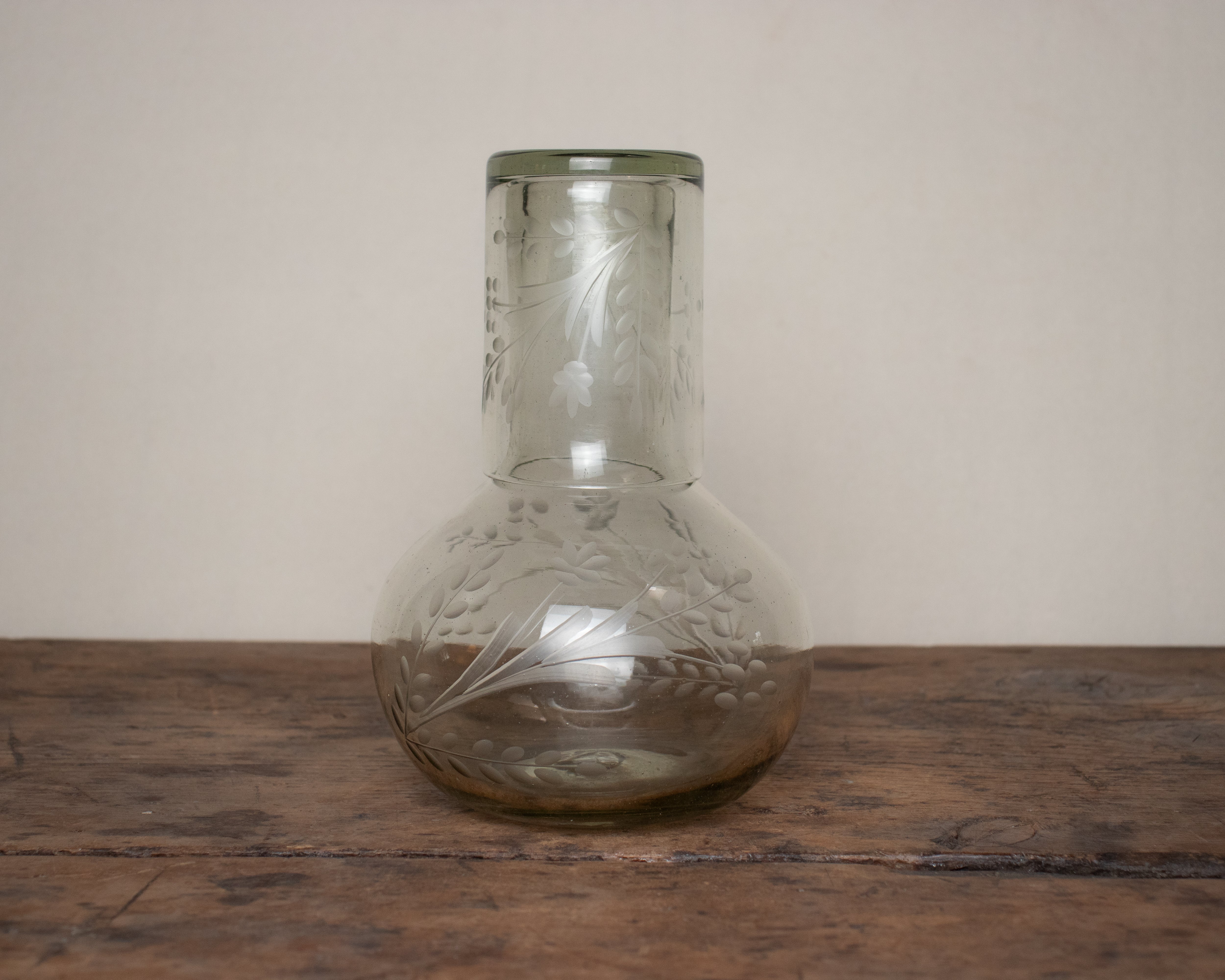 Hand-Etched Blown Carafe Set