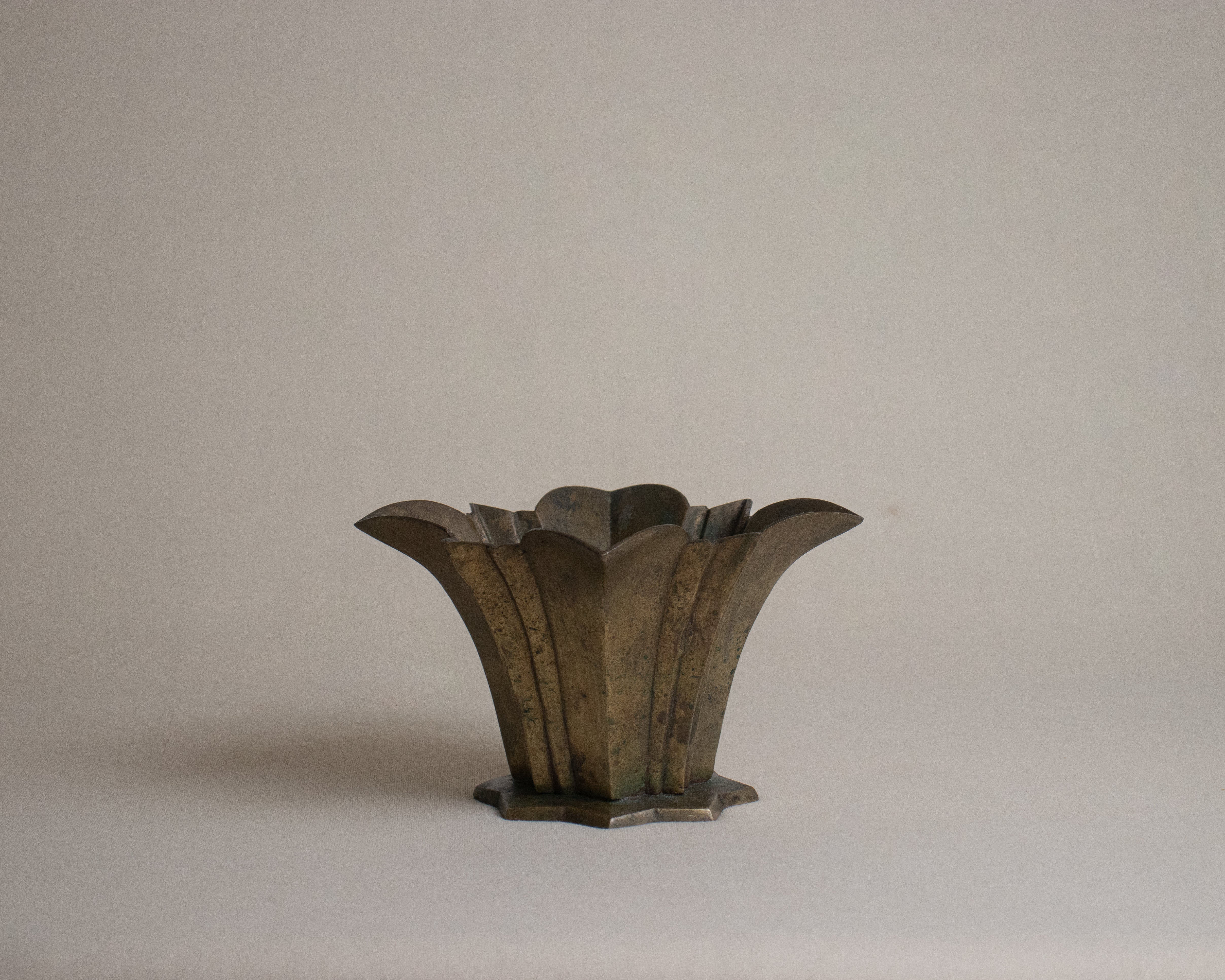 Art Deco Brass Flower Pot 