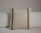 Green Striped Linen Pillow Cover