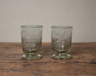 Hand-Etched Blown Footed Glasses