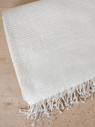 White cotton tablecloth table cloth with fringe